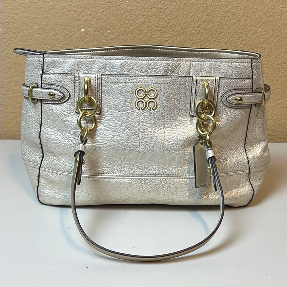 Gold Speckled Coach Handbag